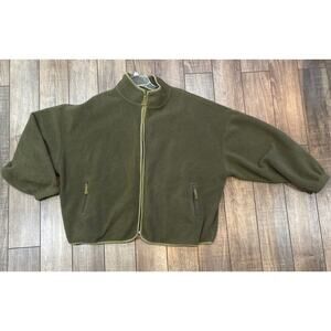 Pacsun Jacket Mens XL Olive Green Sherpa Fleece Full Zip Long Sleeve Mock Neck